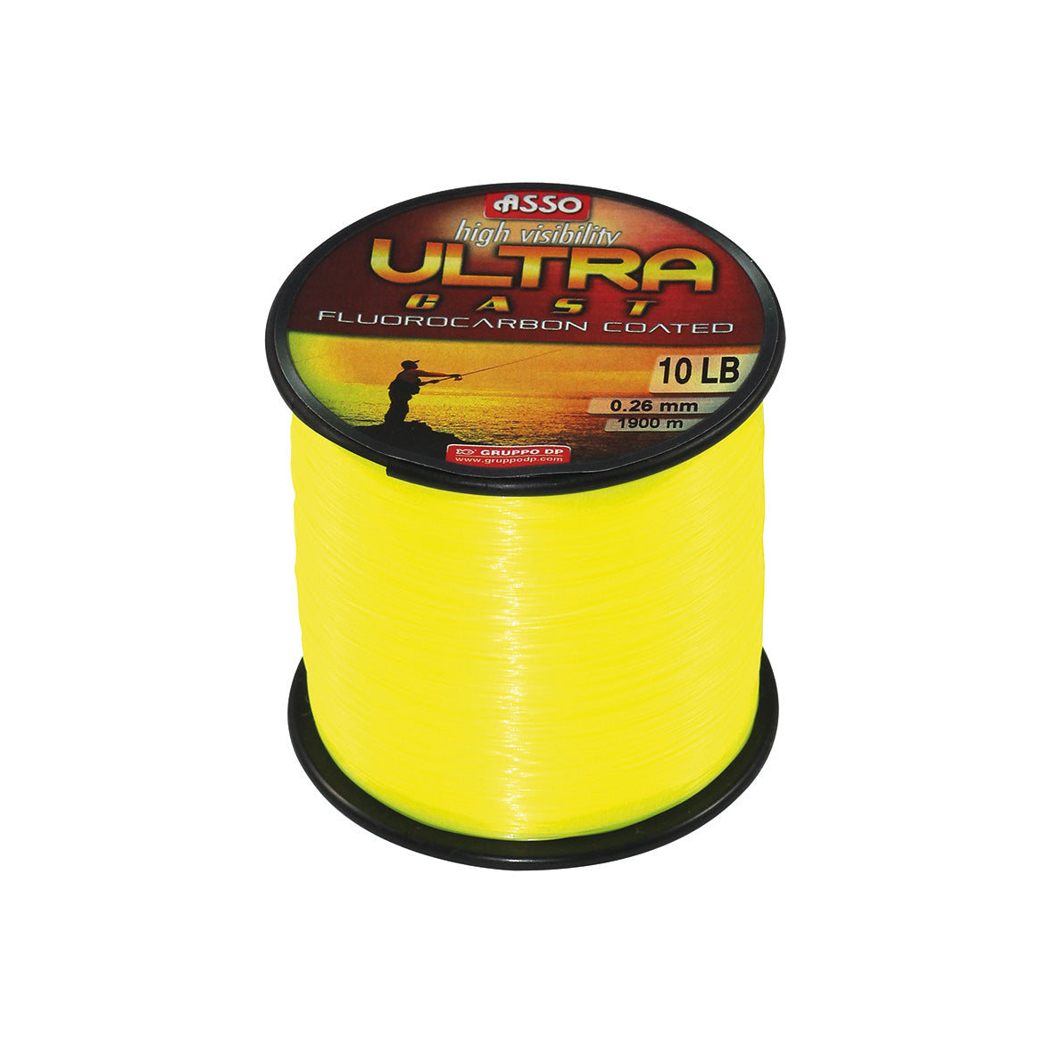 ASSO Ultra Cast Fluorocarbon Fishing Line 10LB Yellow